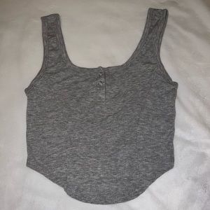 Gray Button Tank Top